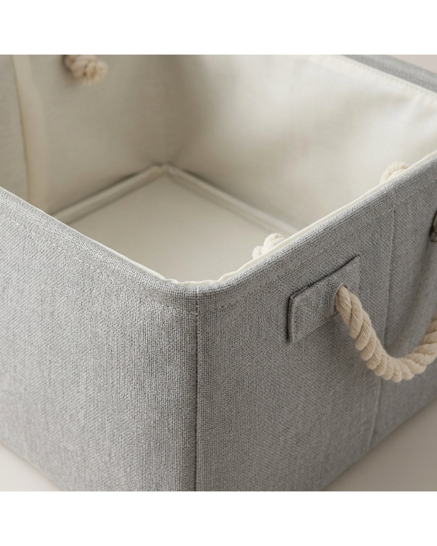Dacrs Cotton-Linen Foldable Storage Basket 40 cm Mist Gray - Detail view