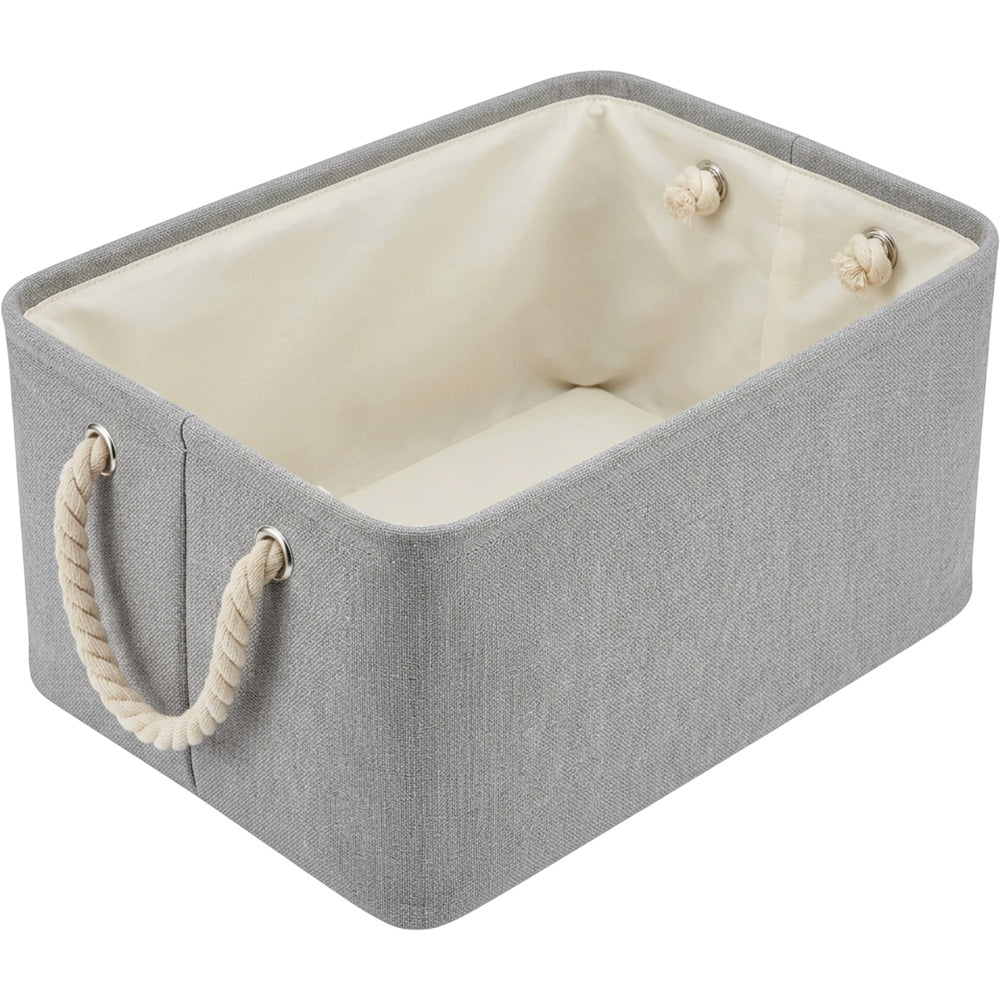 Dacrs Cotton-Linen Foldable Storage Basket 40 cm Mist Gray - Product view