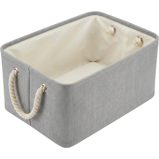 Dacrs Cotton-Linen Foldable Storage Basket 40 cm Mist Gray - Product view