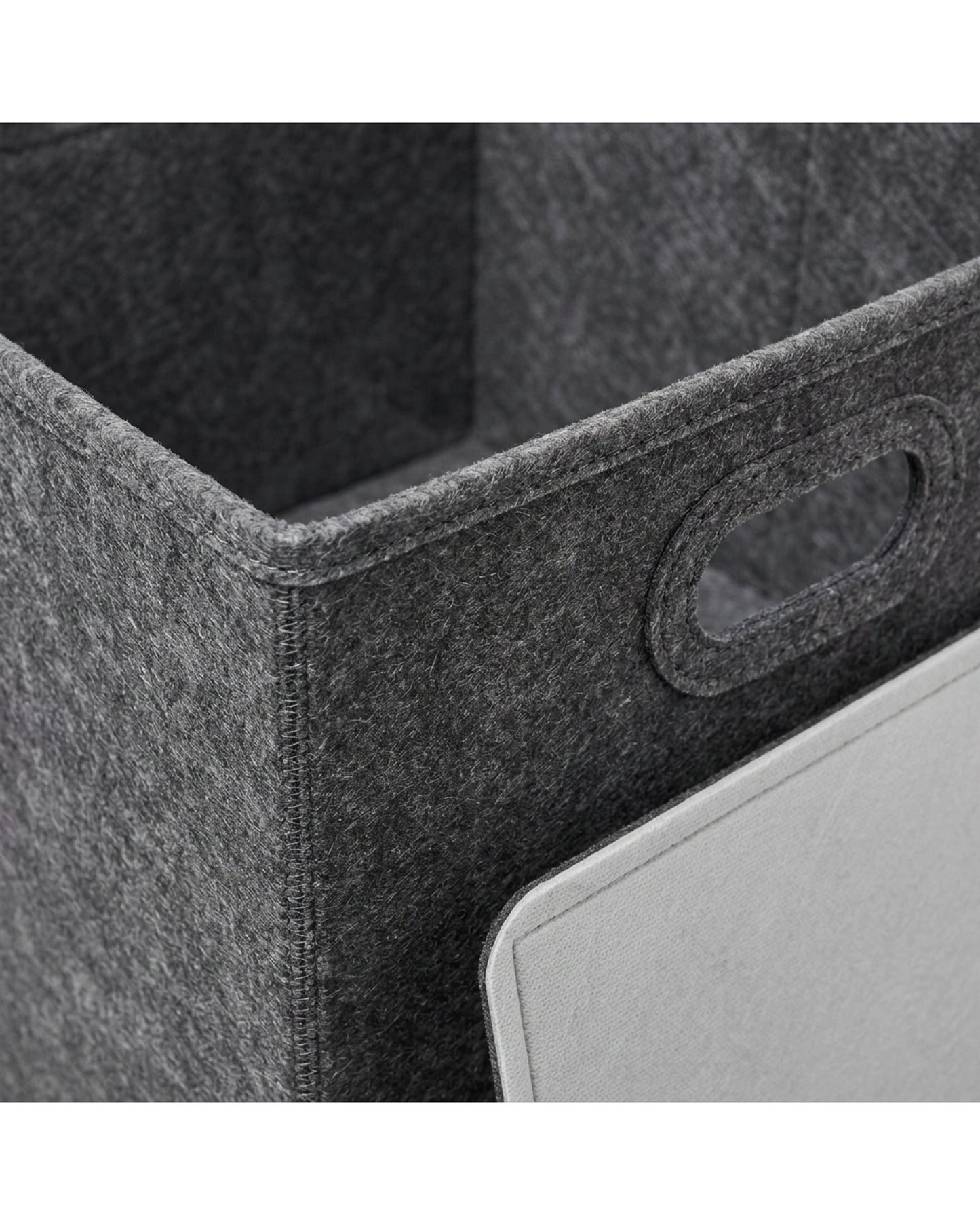 Dacrs Felt Foldable Cube Storage Bin 33 cm Charcoal - Detail view