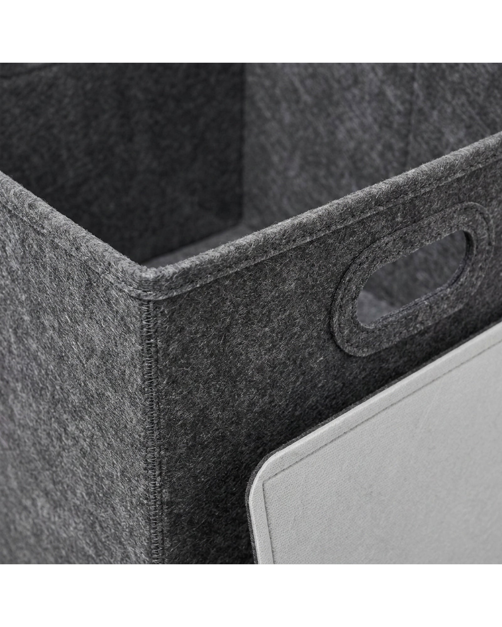 Dacrs Felt Foldable Cube Storage Bin 33 cm Charcoal - Detail view