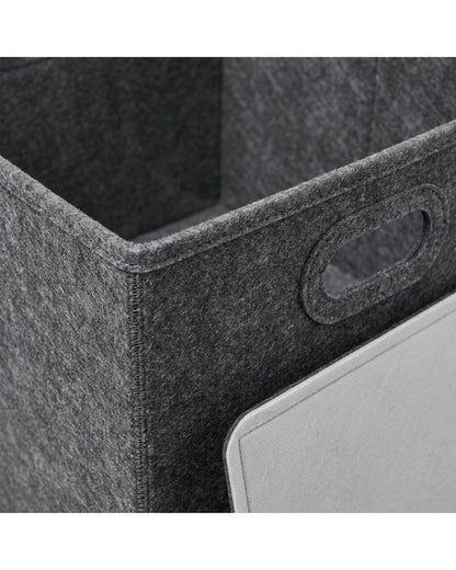 Dacrs Felt Foldable Cube Storage Bin 33 cm Charcoal - Detail view