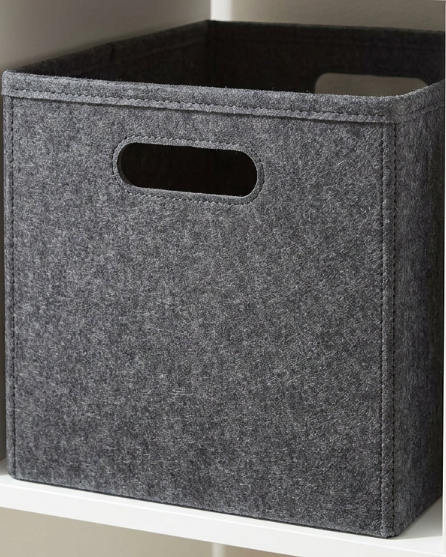 Dacrs Felt Foldable Cube Storage Bin 33 cm Charcoal - Lifestyle view
