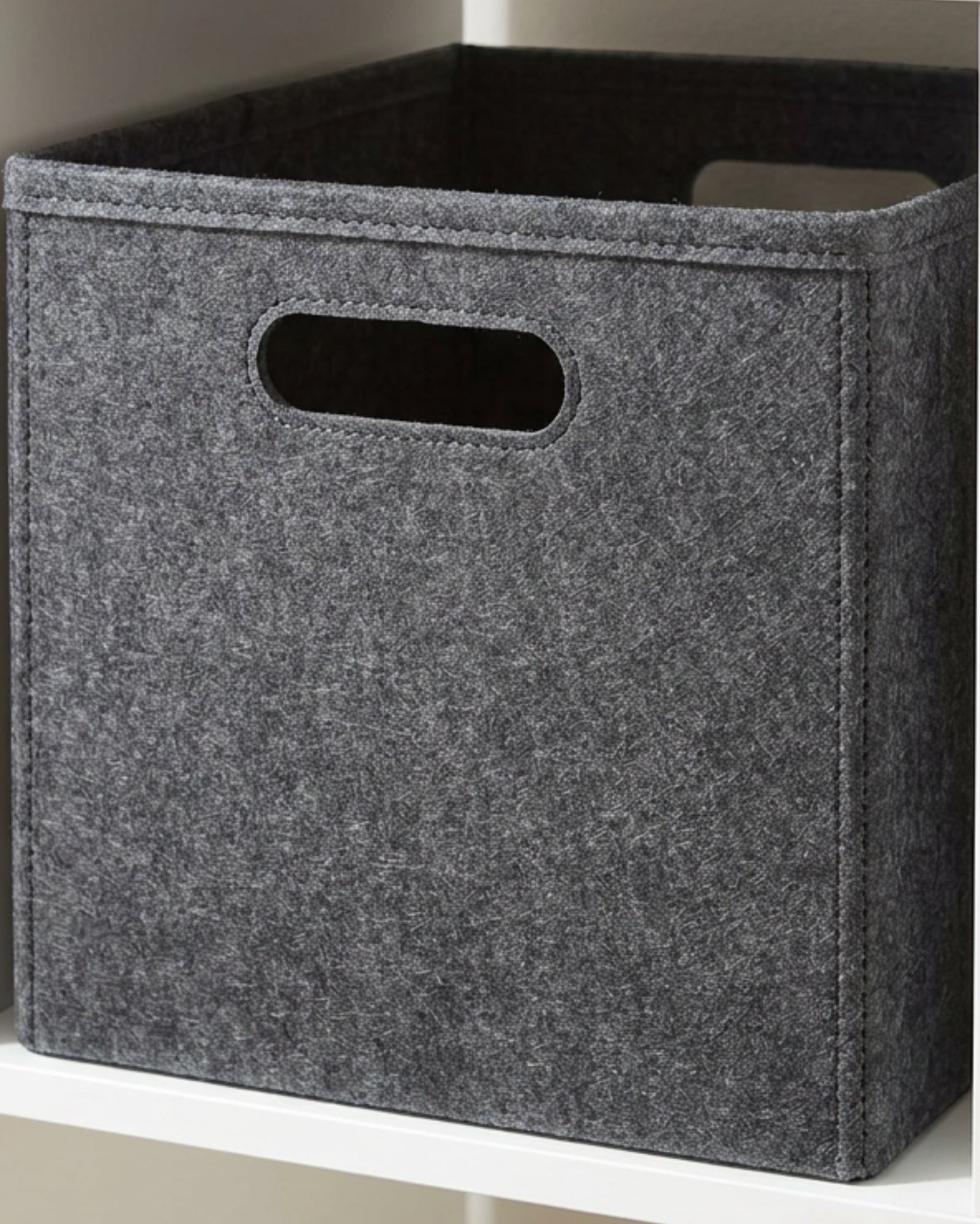 Dacrs Felt Foldable Cube Storage Bin 33 cm Charcoal - Lifestyle view