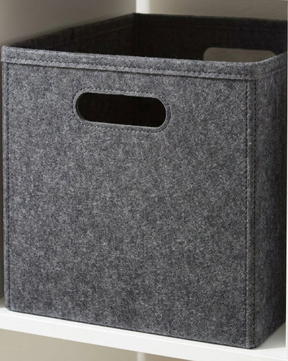 Dacrs Felt Foldable Cube Storage Bin 33 cm Charcoal - Lifestyle view