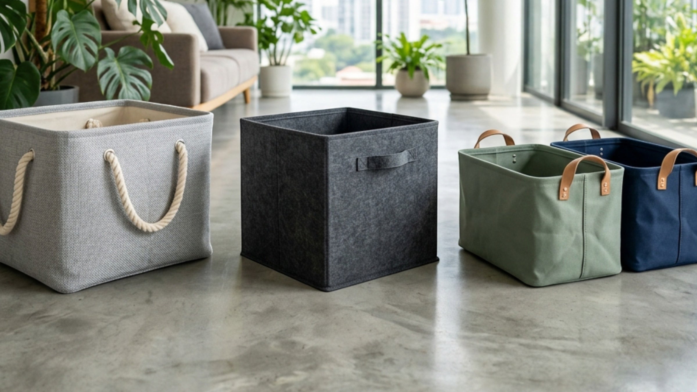 Dacrs Handled Foldable Fabric Storage Baskets